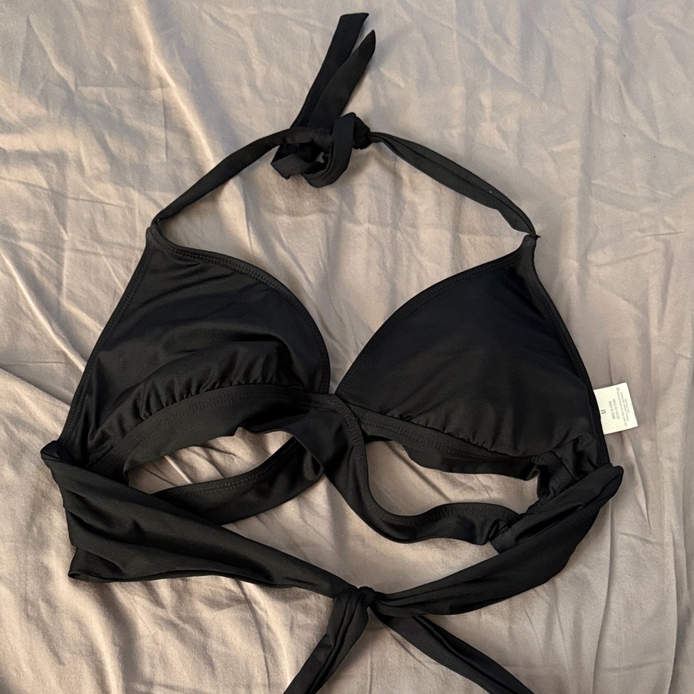 Kona Sol Black Bikini Top with Cut Outs